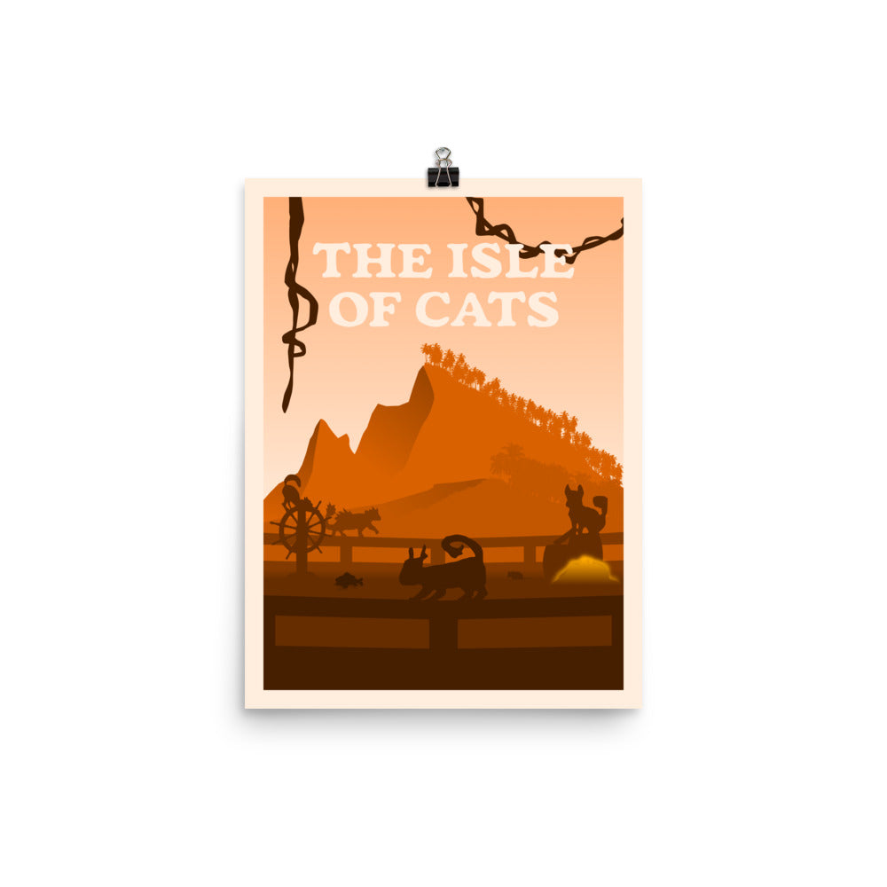 The Isle of Cats (Orange) Minimalist Board Game Art Poster