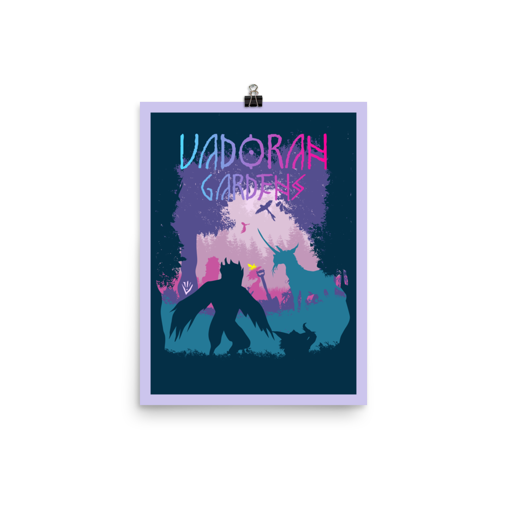 Vadoran Gardens Minimalist Board Game Art Poster