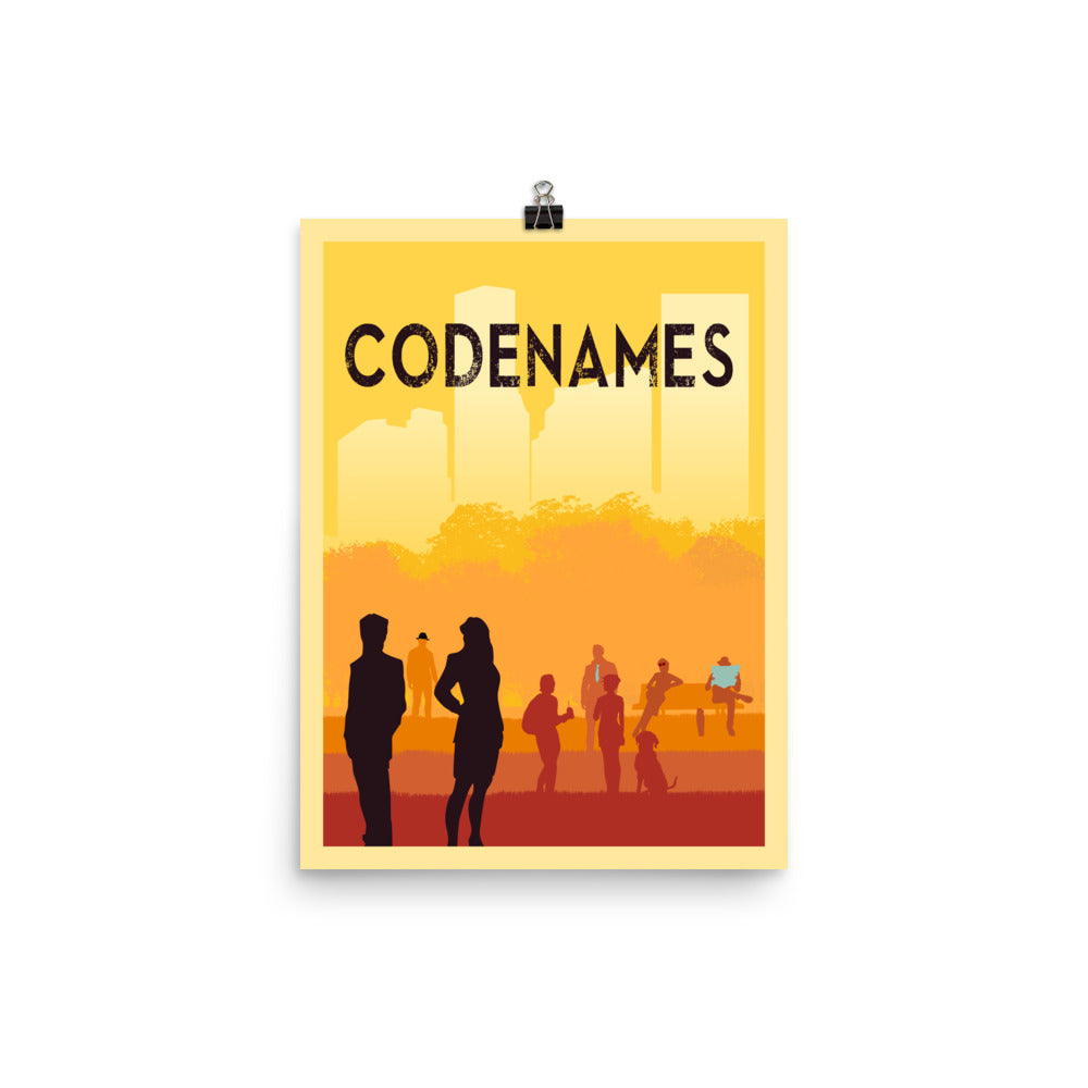 Codenames Minimalist Board Game Art Poster