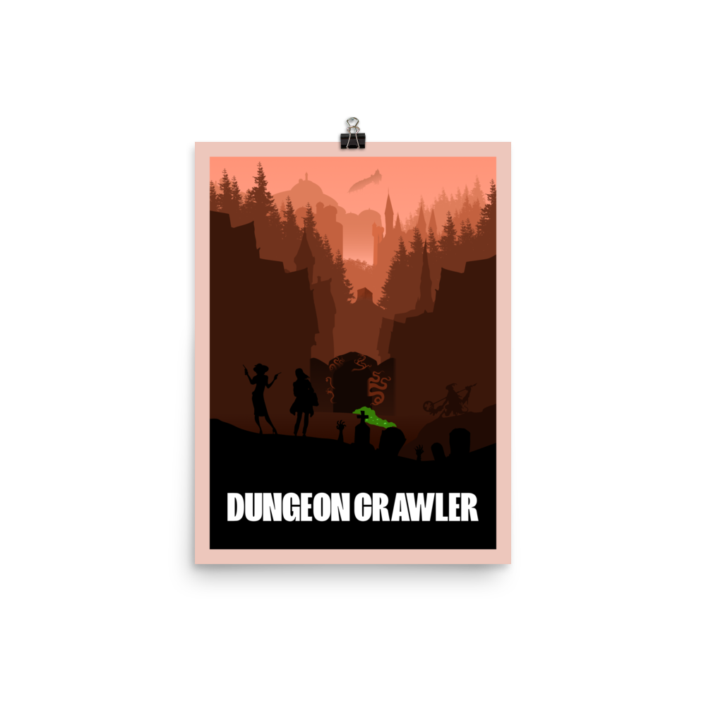Dungeon Crawler Board Game Mechanic Minimalist Board Game Art Poster