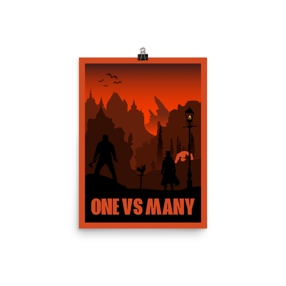 One vs Many Board Game Mechanic Minimalist Board Game Art Poster