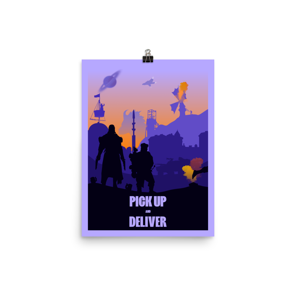 Pick Up and Deliver Board Game Mechanic Minimalist Board Game Art Poster
