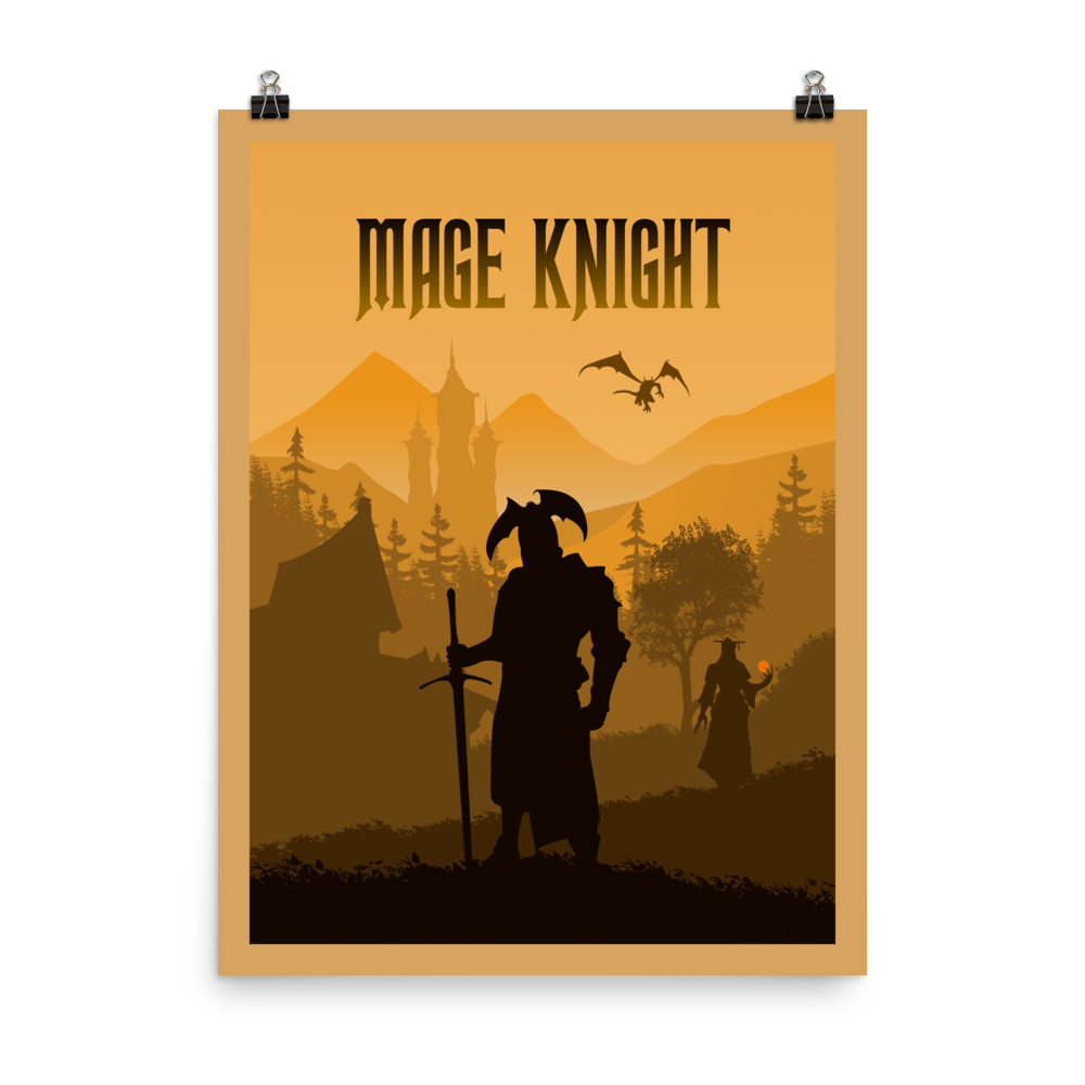 Mage Knight Minimalist Board Game Art Poster
