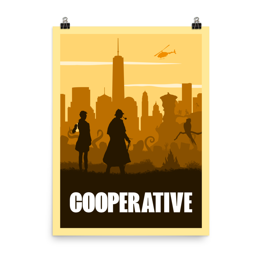 Cooperative Board Game Mechanic Minimalist Board Game Art Poster