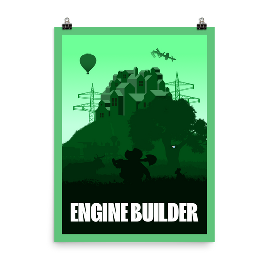 Engine Builder Board Game Mechanic Minimalist Board Game Art Poster