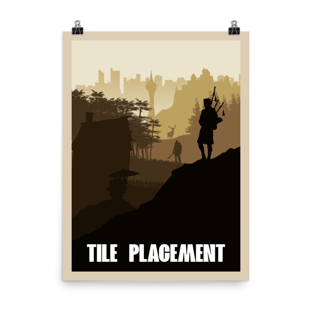 Tile Placement Board Game Mechanic Minimalist Board Game Art Poster