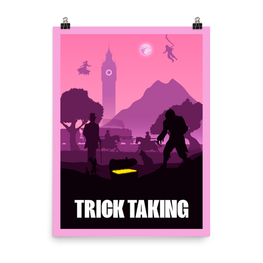 Trick Taking Board Game Mechanic Minimalist Board Game Art Poster