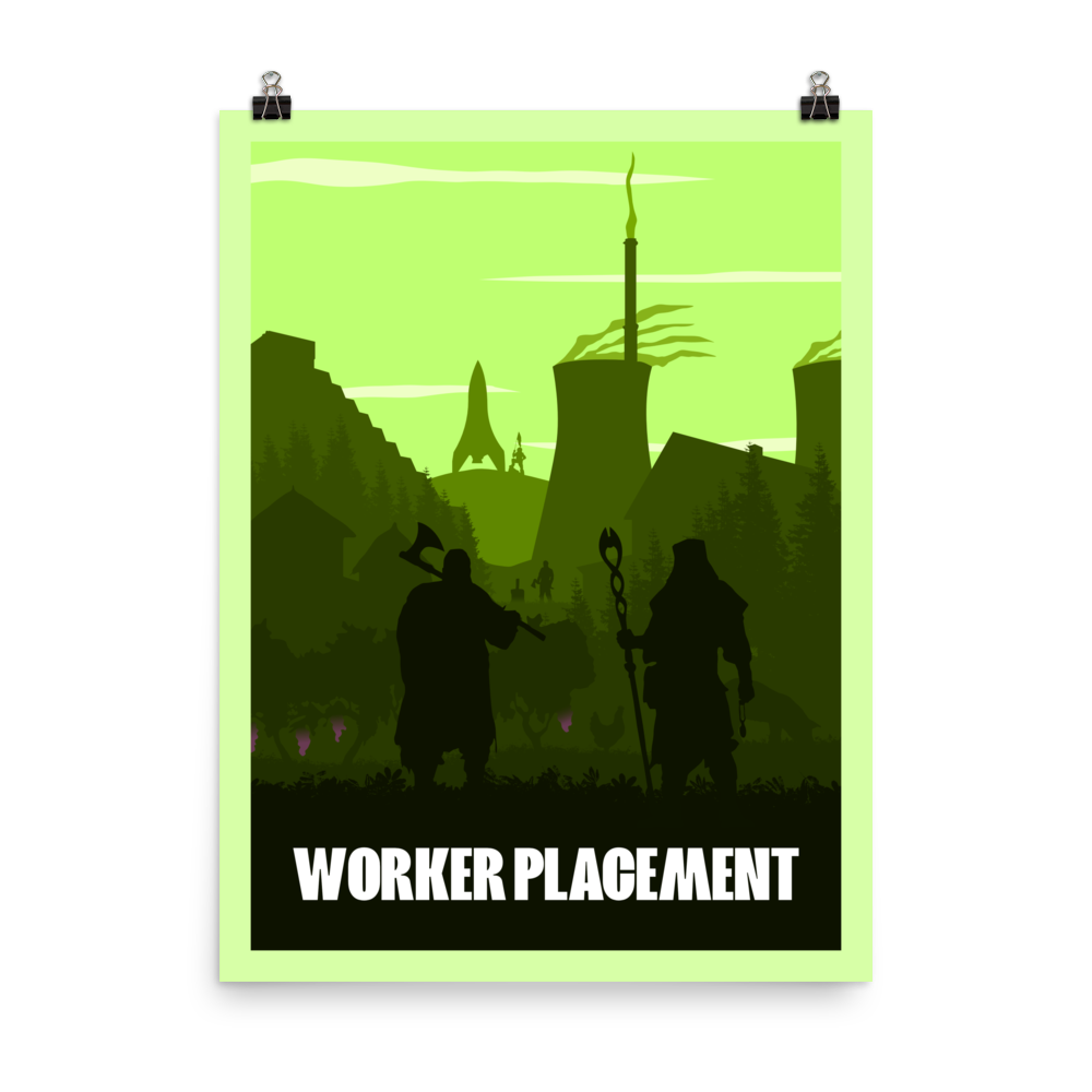 Worker Placement Board Game Mechanic Minimalist Board Game Art Poster