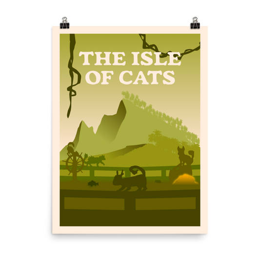 The Isle of Cats (Green) Minimalist Board Game Art Poster (Authorised)