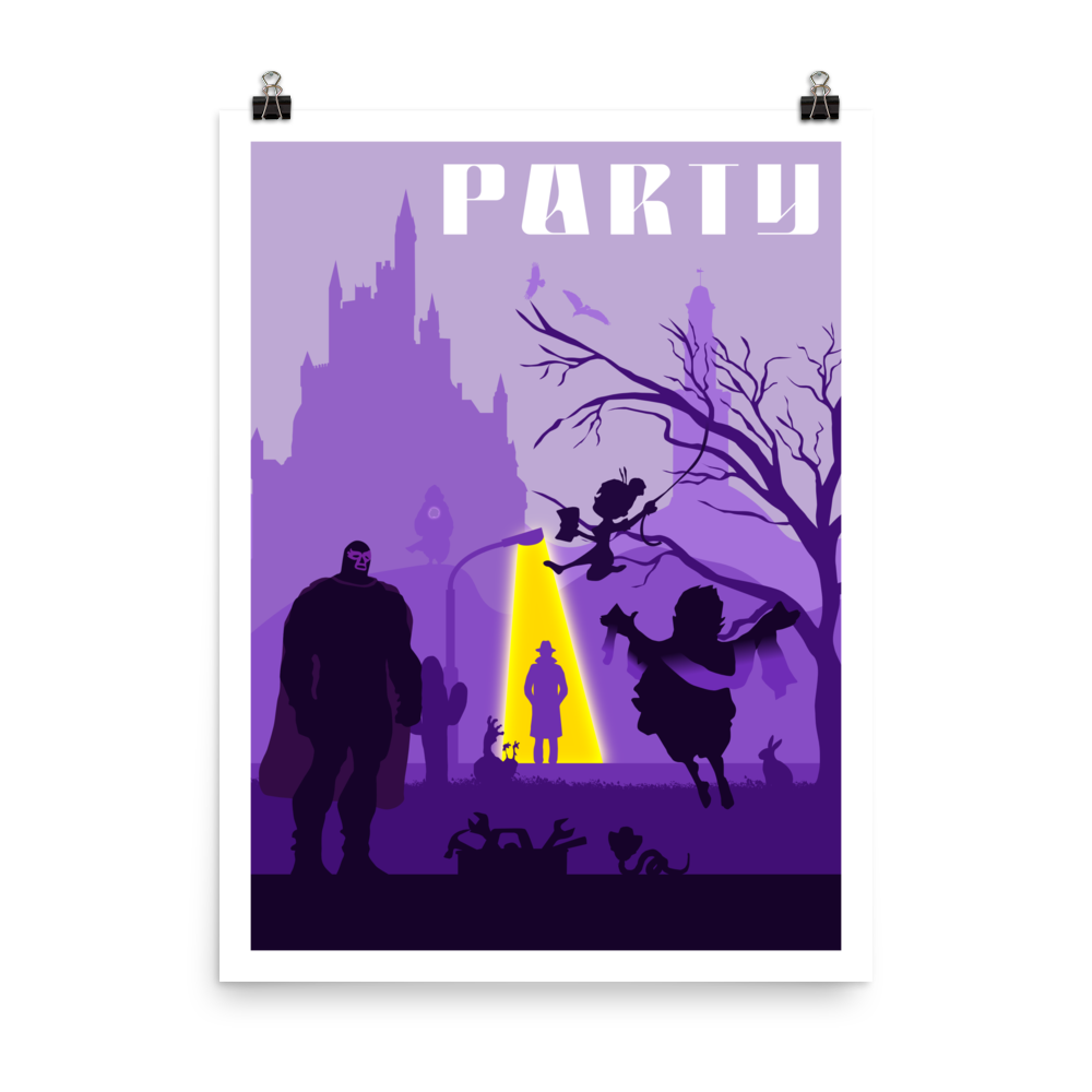 Party Board Game Mechanic Minimalist Board Game Art Poster