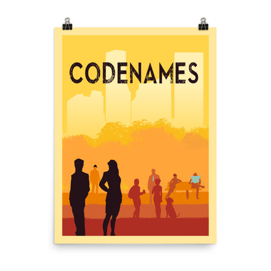 Codenames Minimalist Board Game Art Poster
