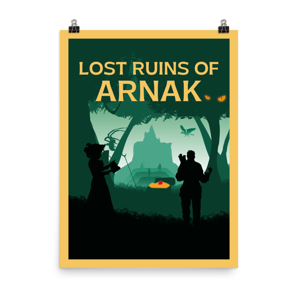 Lost Ruins of Arnak Temple Minimalist Board Game Art Poster