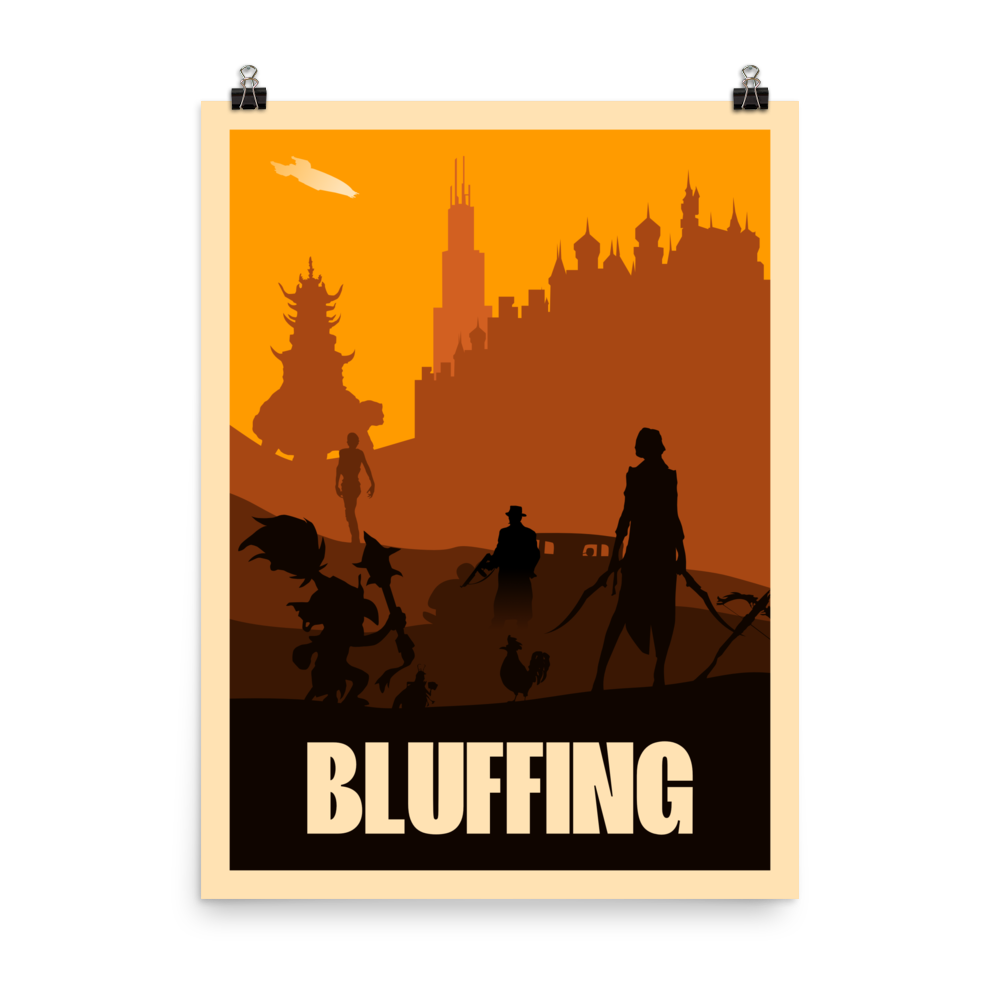 Bluffing Board Game Mechanic Minimalist Board Game Art Poster