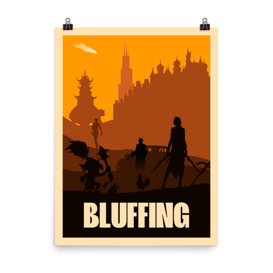 Bluffing Board Game Mechanic Minimalist Board Game Art Poster
