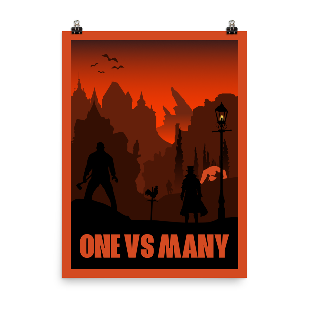 One vs Many Board Game Mechanic Minimalist Board Game Art Poster