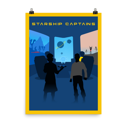 Starship Captains Minimalist Board Game Art Poster