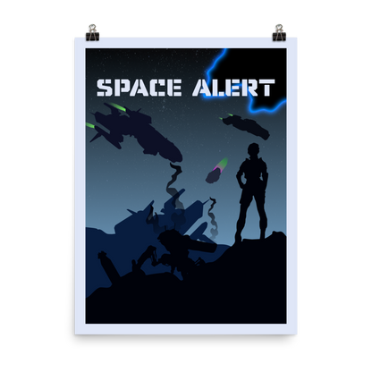 Space Alert Minimalist Board Game Art Poster
