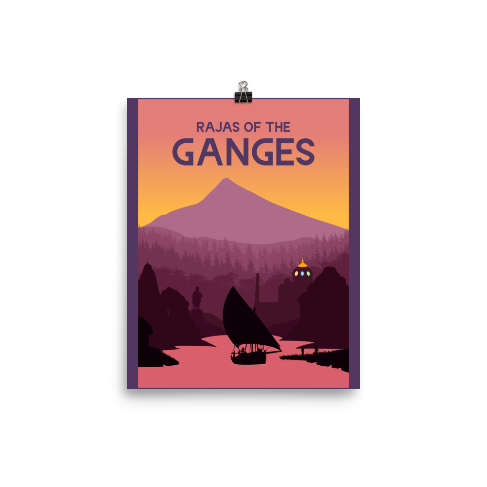 Rajas of the Ganges Minimalist Board Game Art Poster