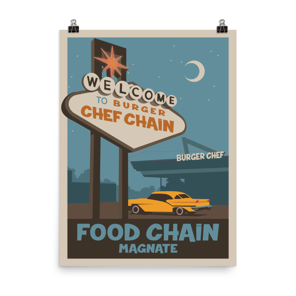 Food Chain Magnate Minimalist Board Game Art Poster