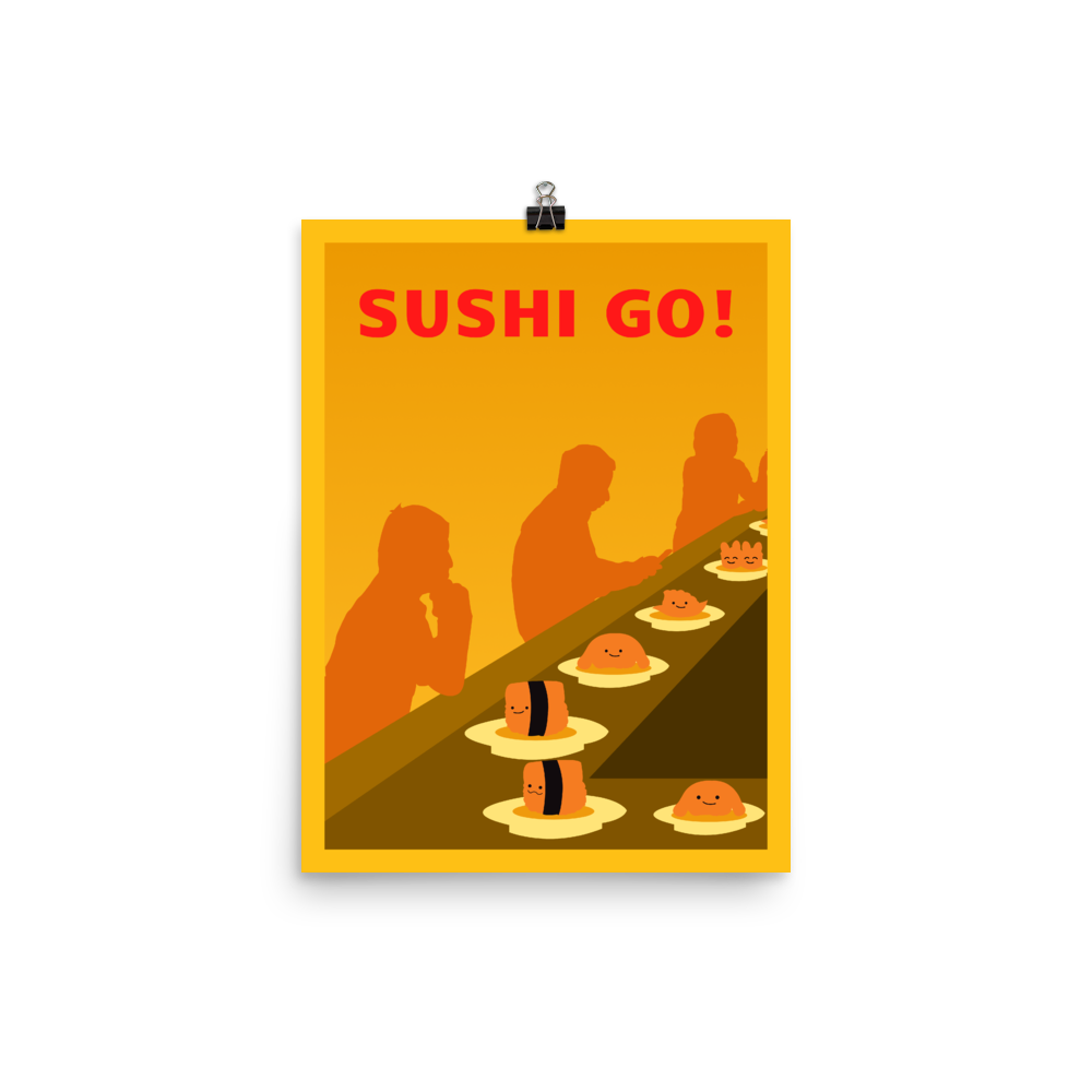 Sushi Go Minimalist Board Game Art Poster