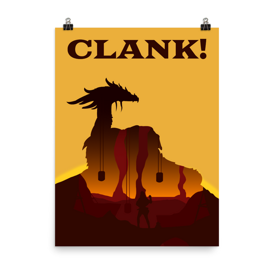Clank! Board game Silhouette Art Poster
