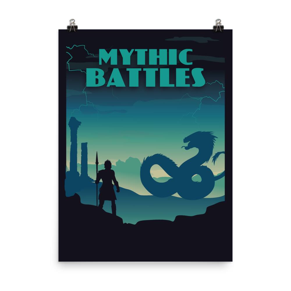 Mythic Battles Minimalist Board Game Art Poster