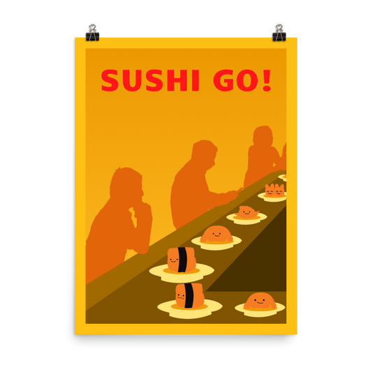 Sushi Go Minimalist Board Game Art Poster