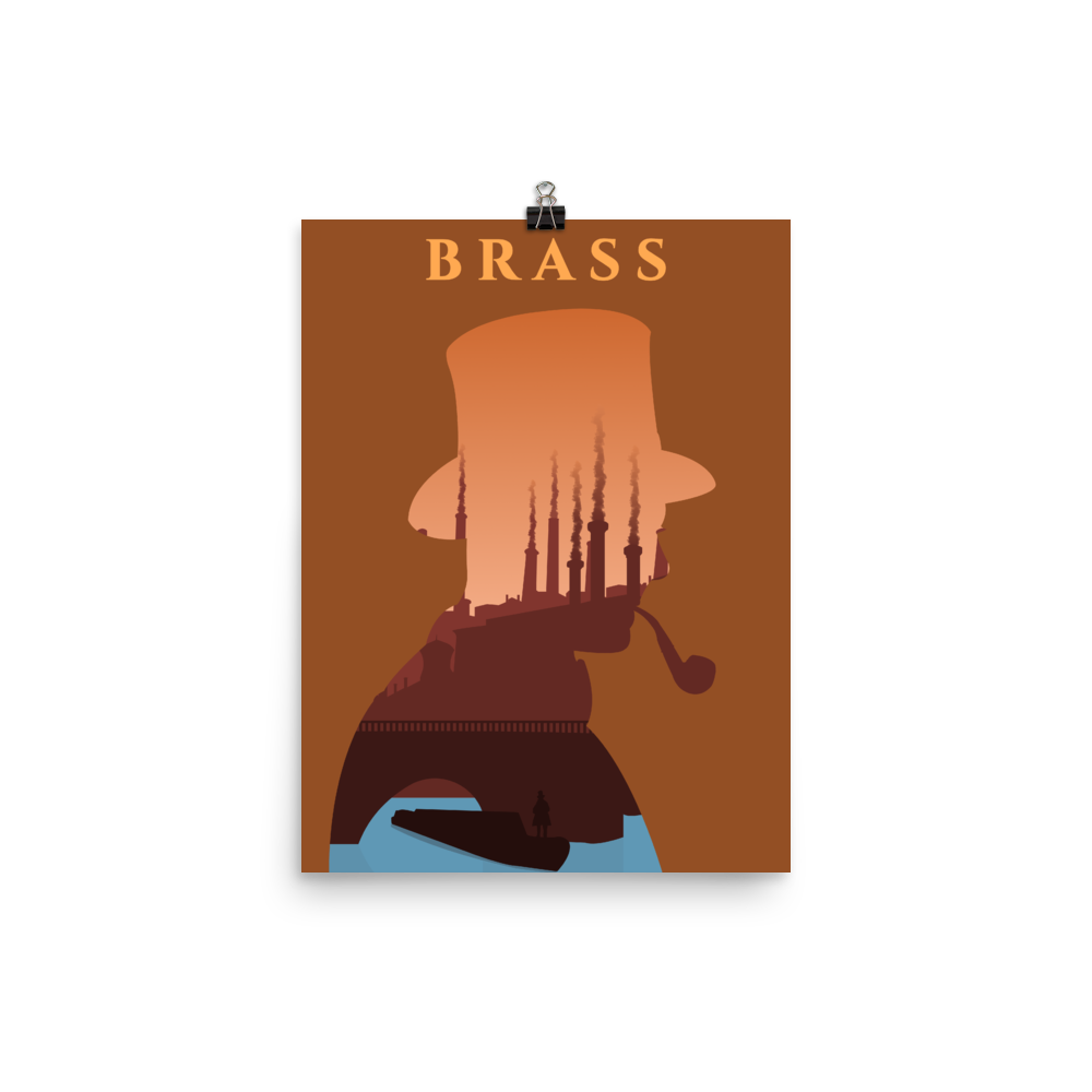 Brass Board game Silhouette Art Poster