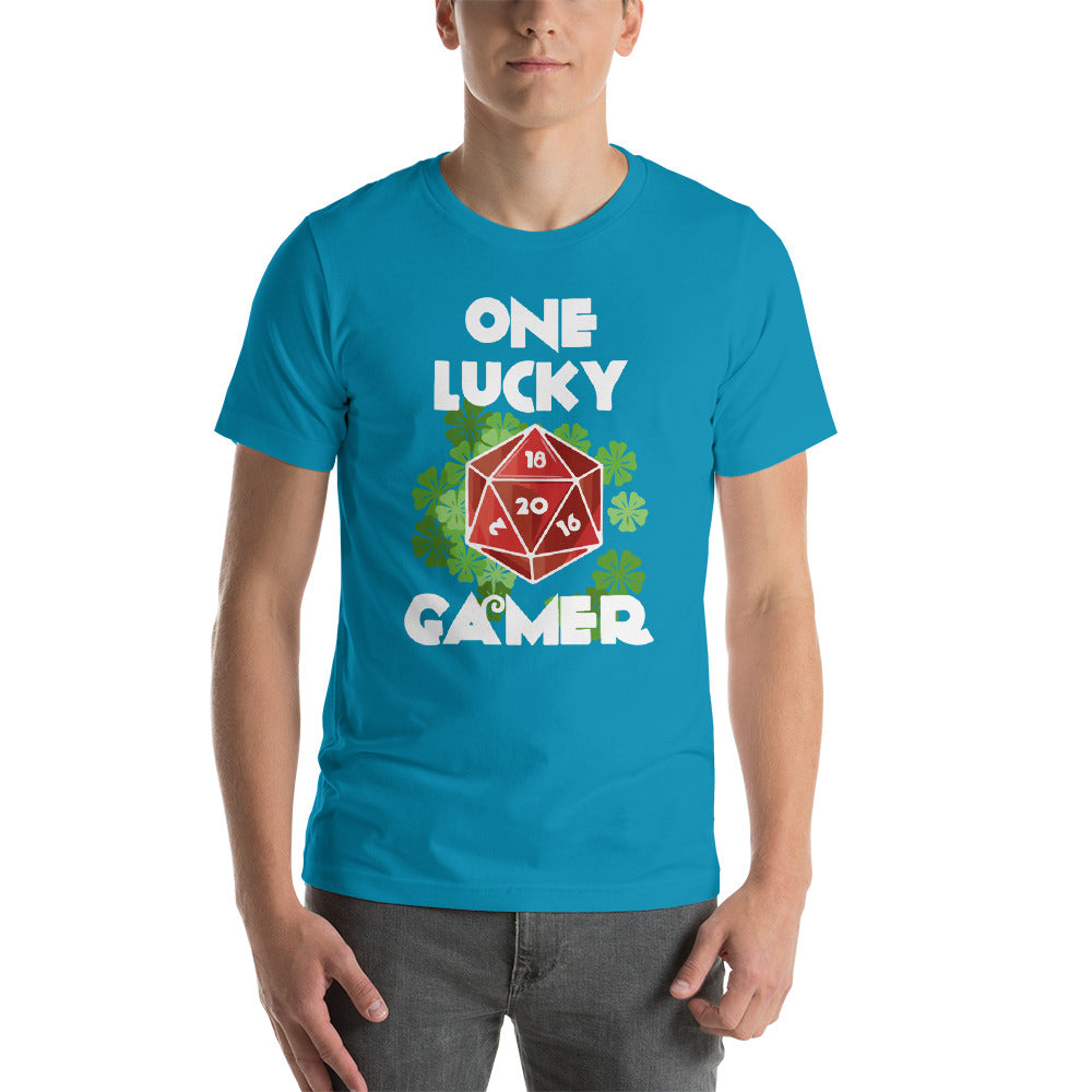 One Lucky Gamer - Saint Patricks Day D20 - Dungeon RPG Unisex T-shirt