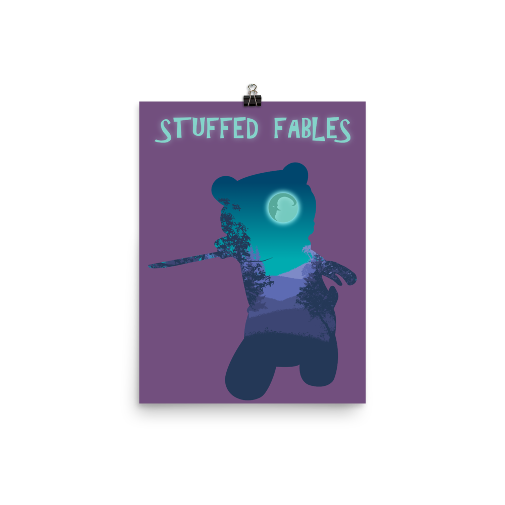 Stuffed Fables Board Game Silhouette Art Poster