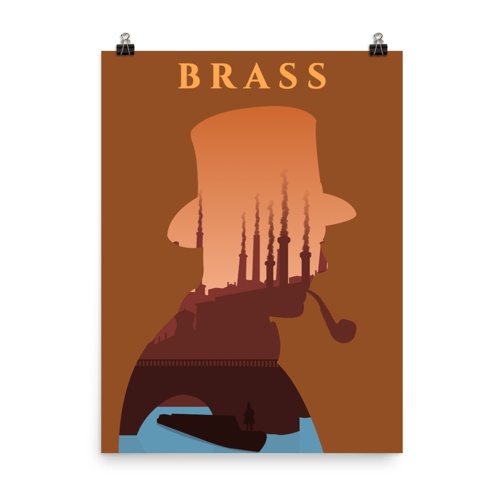 Brass Board game Silhouette Art Poster