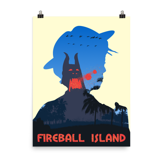 Fireball Island Board Game Silhouette Art Poster