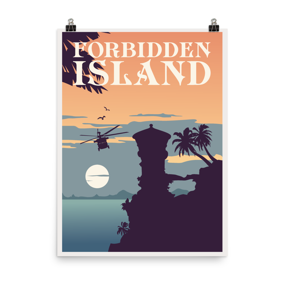 Forbidden Island Minimalist Board Game Art Poster
