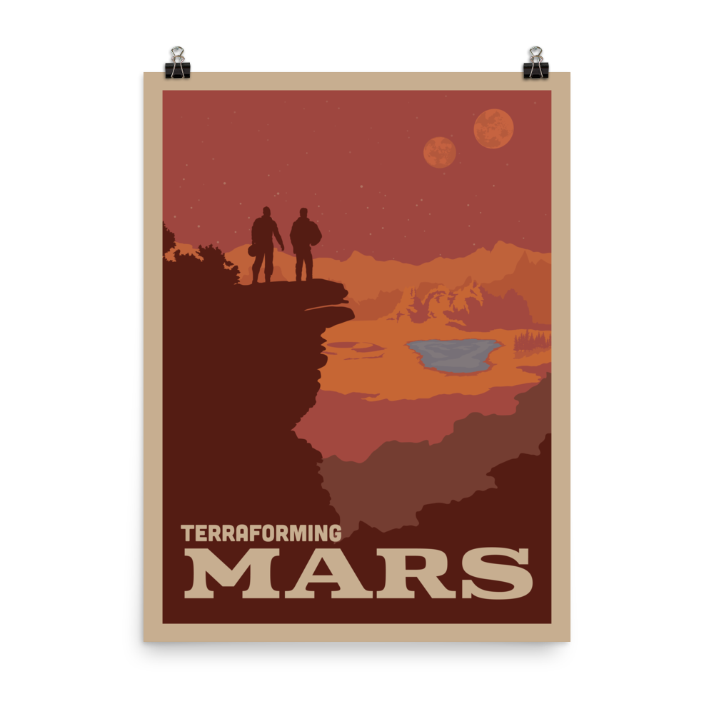 Terraforming Mars Minimalist Board Game Art Poster