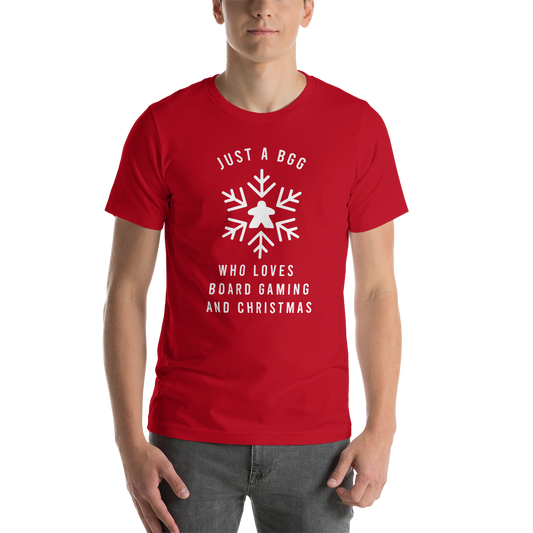 Just a BGG Who Loves Board Gaming And Christmas Festive Unisex T-Shirt